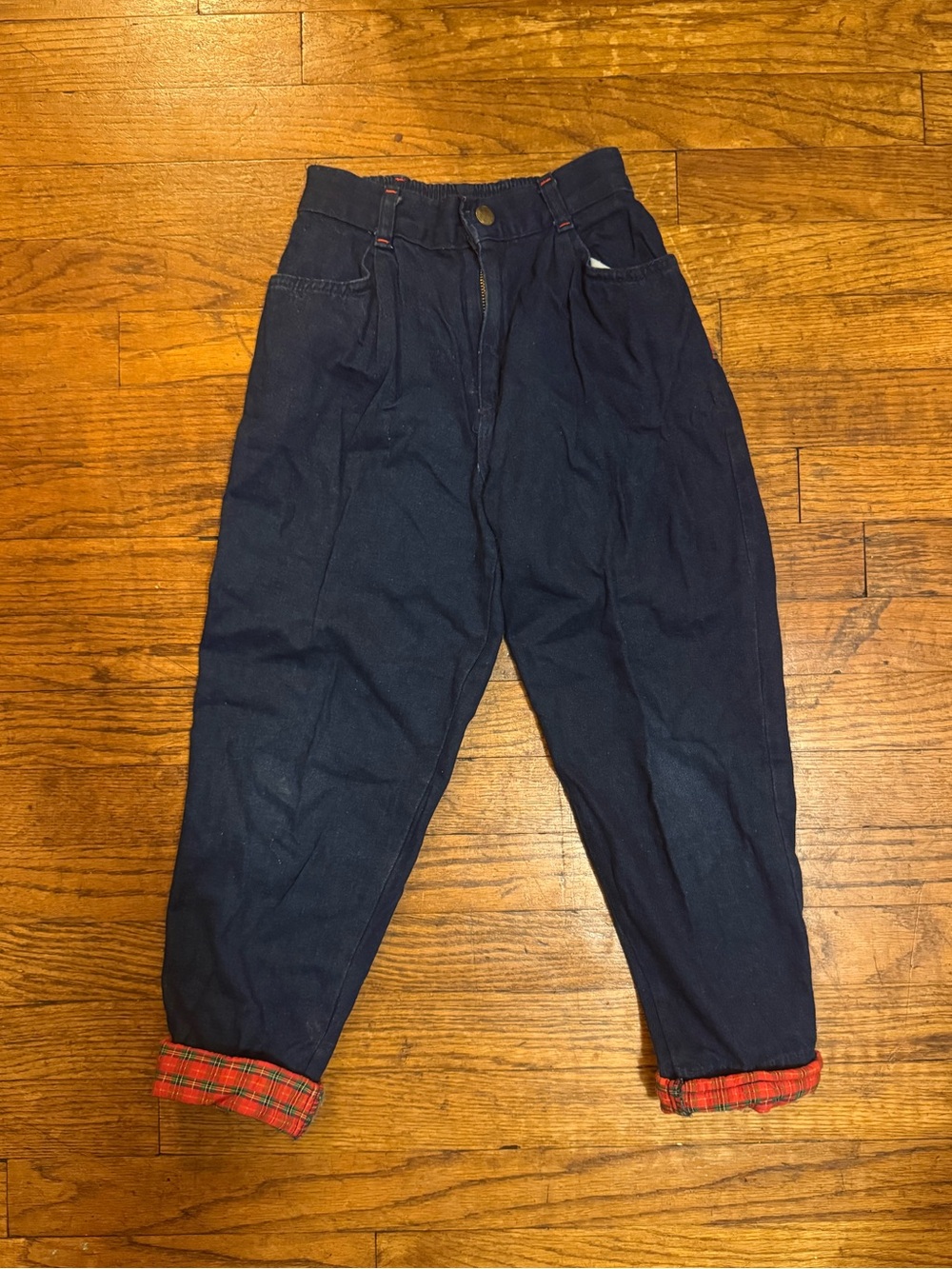 Vintage Boys Navy Blue Casual Pleated Pants Oshkosh B’Gosh